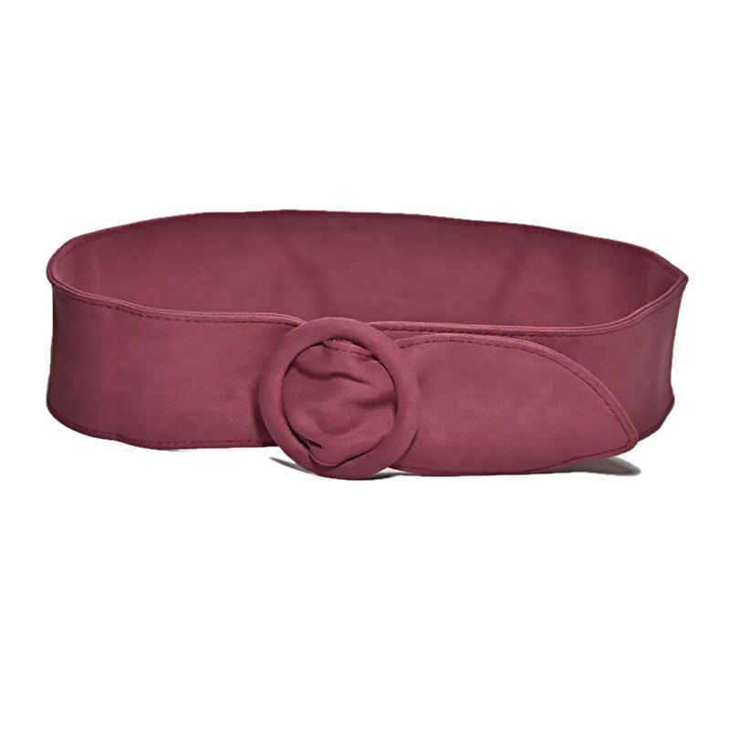 Lange fluwelen riem suède jurk riemen dames cirkelknoop zwarte tailleband roodbruine versierde jas trui riem taille zeehond vloed