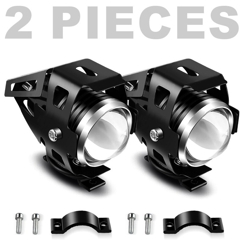 Motorcycle Headlight U5 LED Spotlights Moto Auxiliary Lightings DRL Motorbike Lamps Fog light Universal 12V For Bicycles Cars: 2 pcs U5