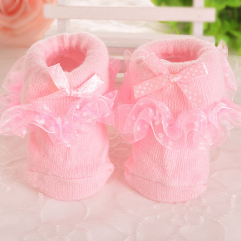 0-6M Toddlers Infants Cotton Ankle Socks Baby Girls Princess Bowknots Socks