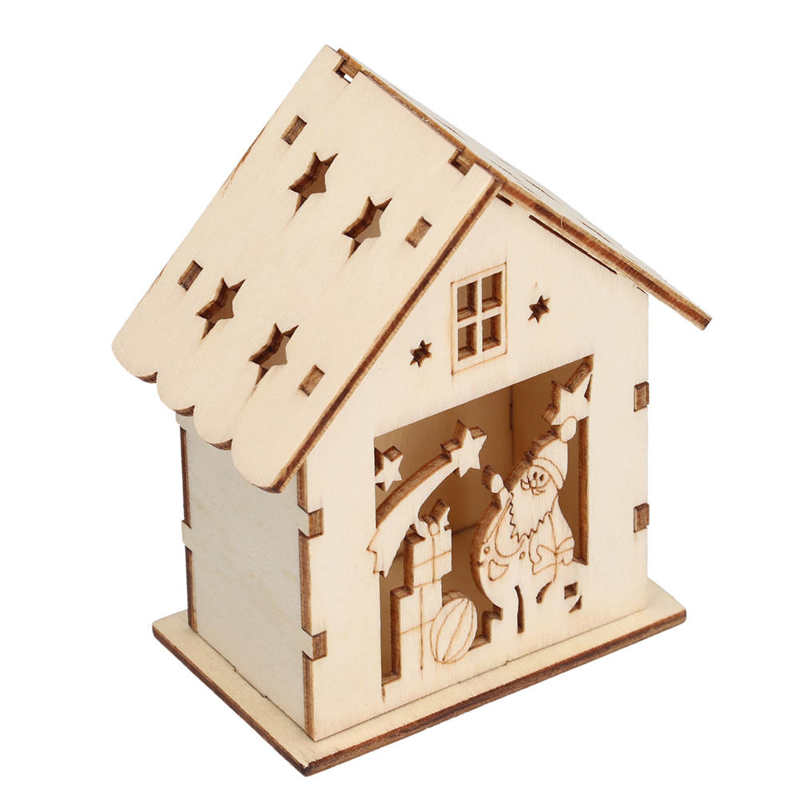 DIY Wooden Bird House Unfinished Natural Christmas Natural Wooden Birdhouse Best for Outdoor