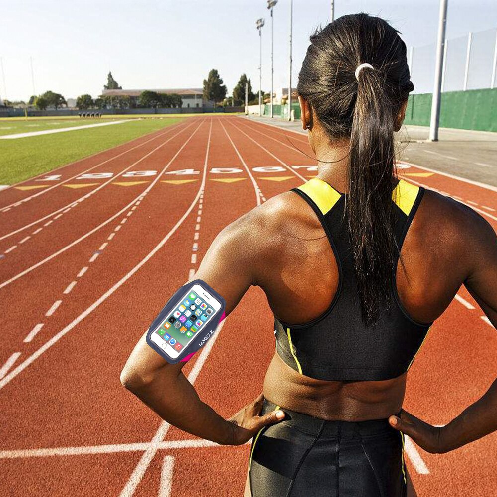 Magcle 5.5 inch armbandhoesje van tpu, sportjoggingarmbandtas voor iphone x, iphone 8 plus, samsung mobiele telefoonhoesje