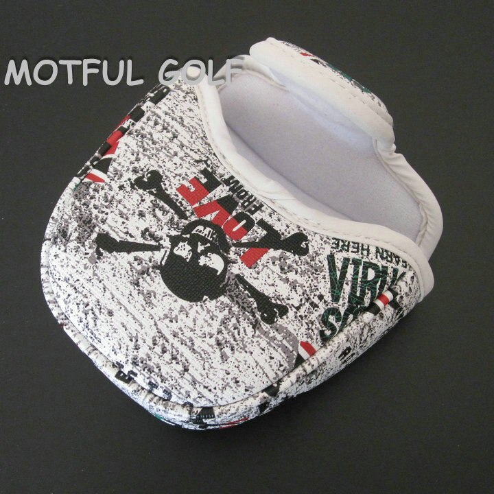 Semicircle Golf Putter Headcover Putters Head Cover PU Covers union jack SKULL printed cover half round