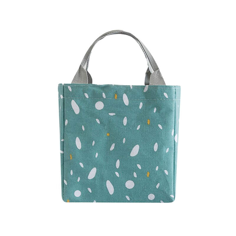 Women Office Ladies Student Large Capacity Lunch Bag Floral Print Multipurpose Lunch Tote Food Storage Pocket
