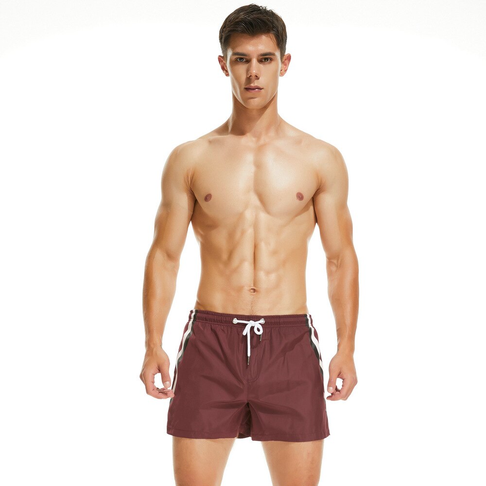 Pantalones cortos de verano para hombre, Shorts transpirables, holgados, a la , para el hogar, ocio, deportes, correr, vacaciones en la playa: Red wine / XXL