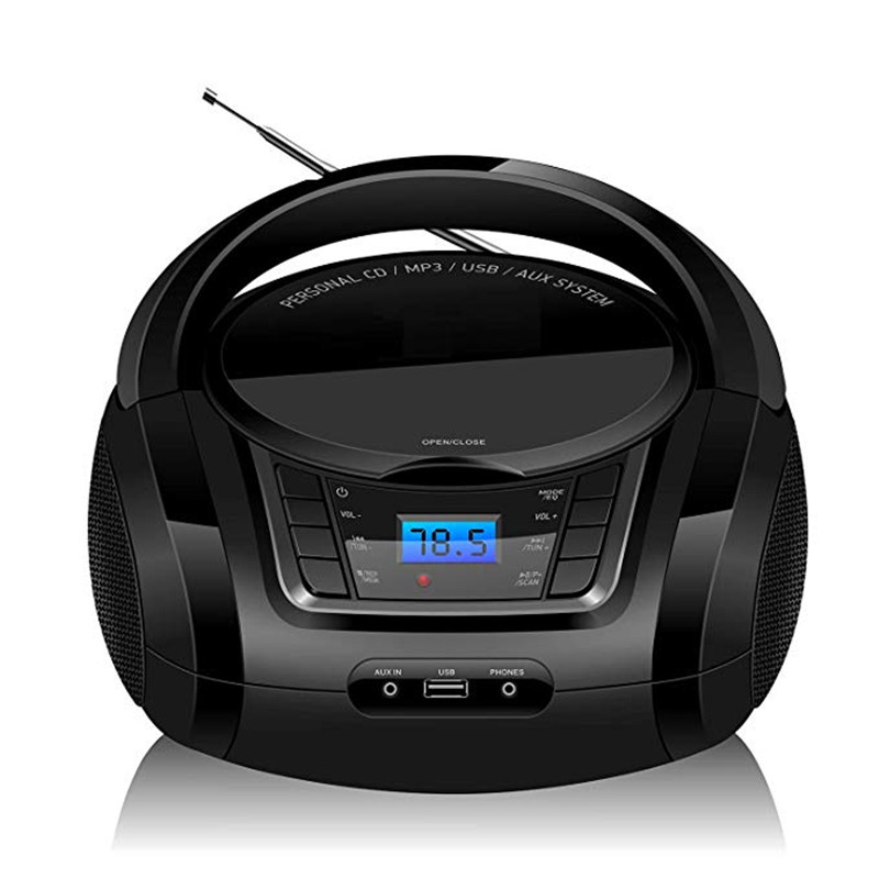 LONPOO CD-Spieler Bluetooth Boombox Tragbare CD-Spieler USB FM Radio AUX Kopfhörer Stereo Boombox Lautsprecher Boombox