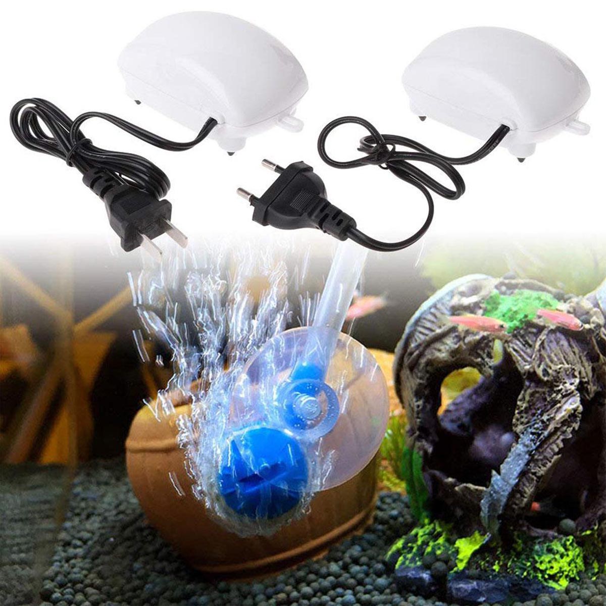 220V Eu Plug 2.5W Low Noise Aquarium Luchtpomp Thuis Aquarium Luchtpomp Tool Zuurstof Pomp