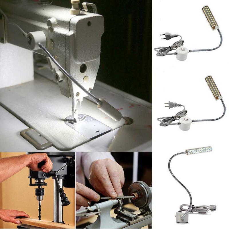 Magnet symaskine lampe bordlampe med fleksibel arm 1.5w us/eu stik 30 stk led pærer led lampe