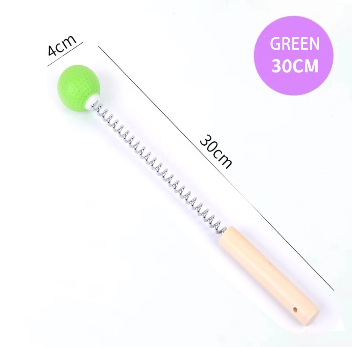 Meridian Hammer zurück Massage Handheld Multifunktions Massage Hammer Golf Massage Hammer Holzgriff Massage Ball Massagegerät: Grün