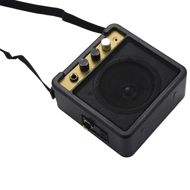 Mini Gitaarversterker Versterker Luidspreker 5W Met 6.35Mm Input 1/4 Inch Hoofdtelefoon Uitgang Ondersteunt Volume Tone aanpassing