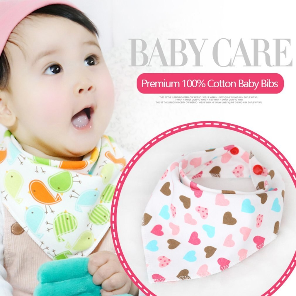 1Pc Praktische Baby Kwijlen Driehoek Slabbetjes Dubbele Kanten Organische Zachte Katoen Met Snaps Voor Tandjes Kwijlen Voeden Unisex baby