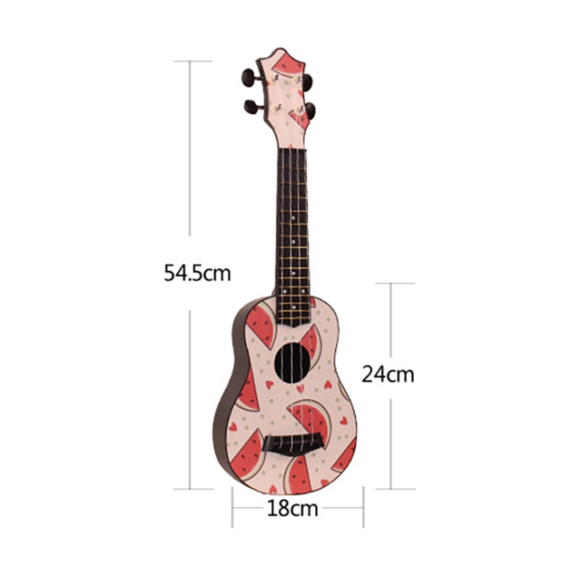 Watermelon-ukelele con patrón de sandía para niños, instrumento Musical para niños, 21 pulgadas, 4 cuerdas