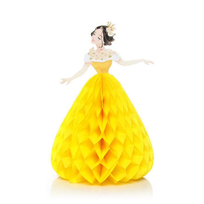 Carte d'invitation princesse pour enfants | 1 pièce, carte de vœux à message, carte d'anniversaire créative, carte de vœux 3D, carte de vœux pour enfants: Yellow 02