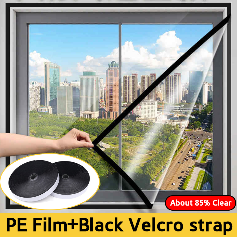 DIY Transparent Home Window Windproof Film Winter Self-Adhesive Keep Warm Film Detachable Windows See Through Rainproof Screen