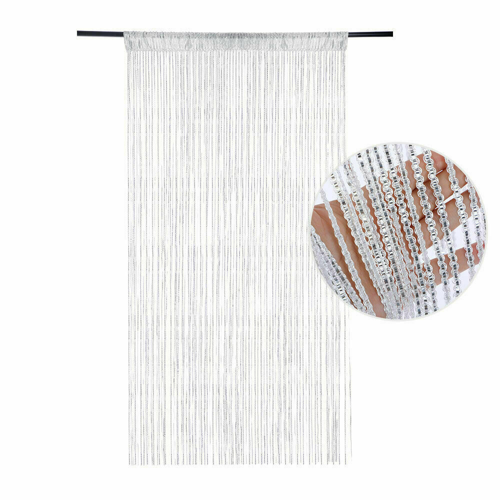 100*200CM Door Windows Hanging Beaded Decors Curtain String Summer Fly Insect Screen Tassel Panel Curtains Door Home Decor: White