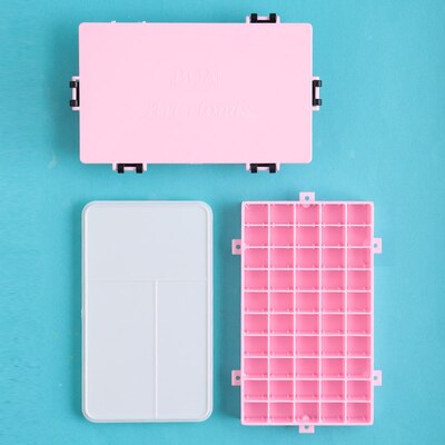 Palette de peinture aquarelle étanche, 50 grilles, boîte de rangement, fournitures de papeterie pour dessin: Pink