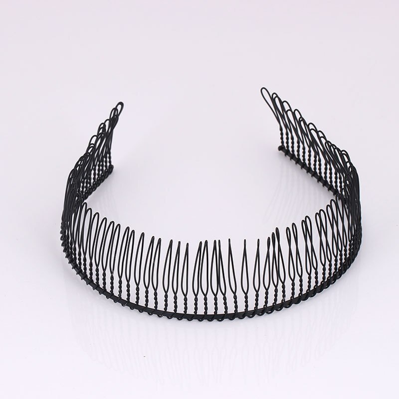 Black Metal Waved Style Sports Hairband Solid Men Women Unisex Hair Band Casual Adult Headwear 9 Styles: 1