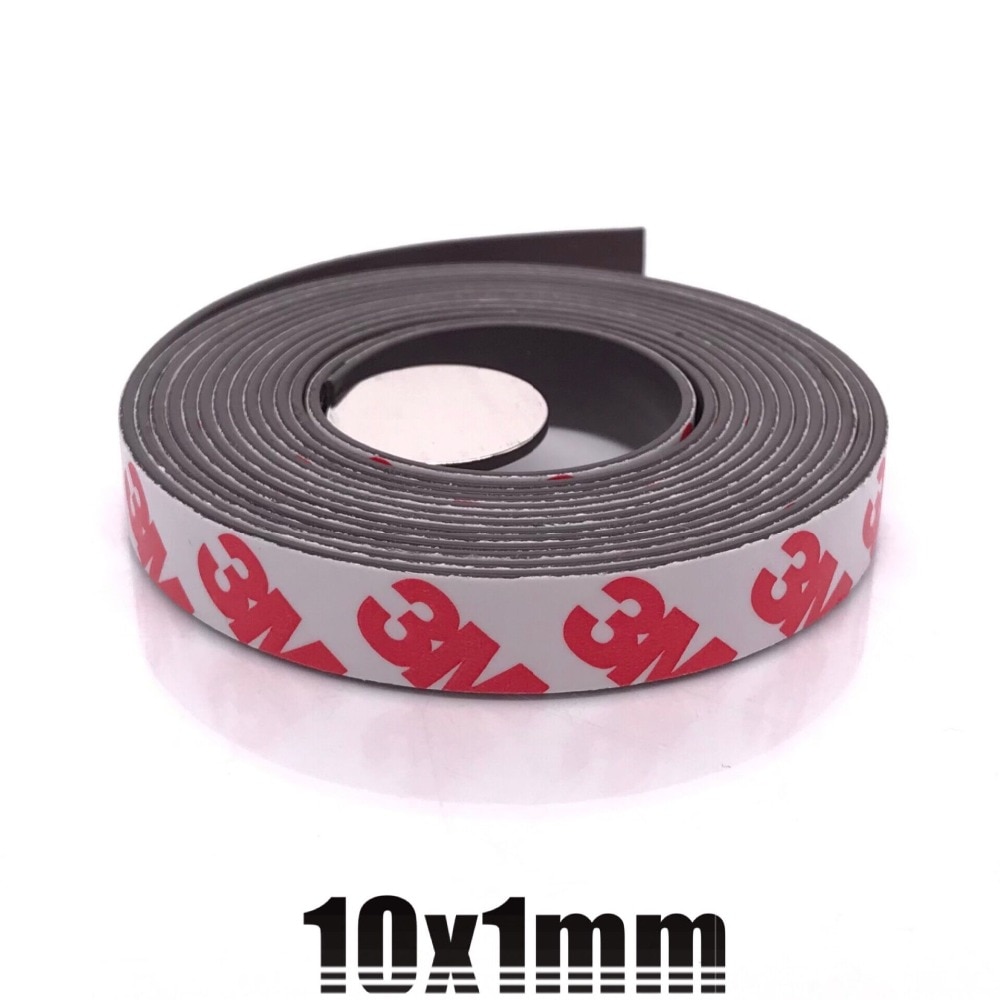 3 meter/partij Rubber Magneet 10*1mm 3 m zelfklevende Flexibele Magnetische Strip Rubber Magneet Tape breedte 10mm dikte 1mm 10mm x 1mm