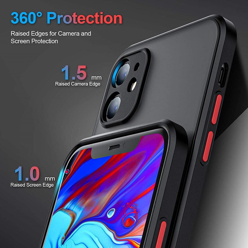 Silicone Matte Case For IPhone XR XS X 7 8 Plus 13 12 11 Pro Max SE Mini Bumper Luxury Clear Hard PC Cover Capa Shockproof Armor