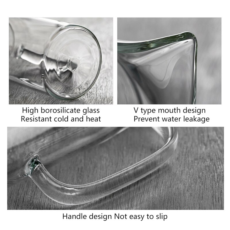1.2L 1.4L Cold Glass Water Bottle Jar Kettle Transparent Large Capacity Heat Resistant Coffee Pot with Handle Teapot Pitchers