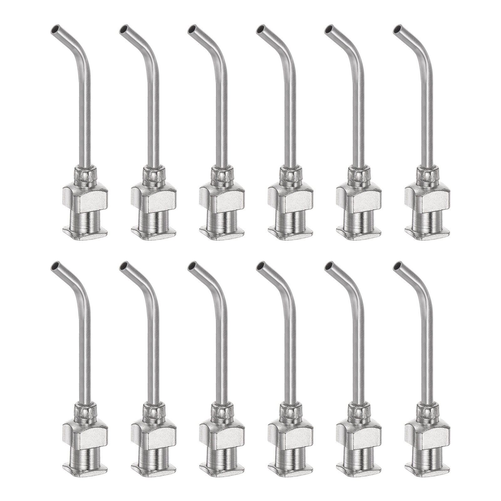 12 Uds agujas dispensadoras 14G 15G 16G 17G 18G 19G 20G 22G 24G 25G 26G 28G 30G 32G 34G 1 "aguas dobladas de punta roma con Luer Lock