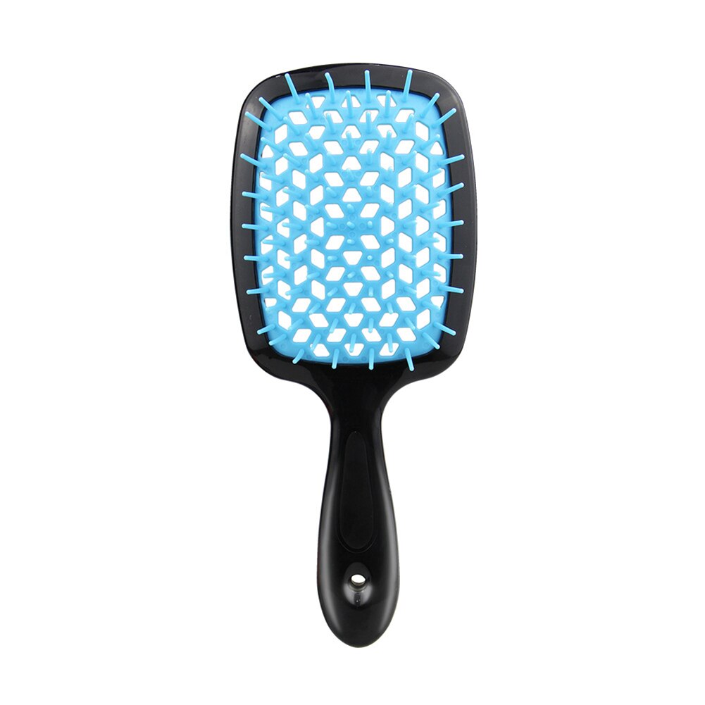 Portable évidé Airbag peigne de Massage droit bouclés démêlant brosse à cheveux Pro Salon de coiffure outil de coiffure: Bleu