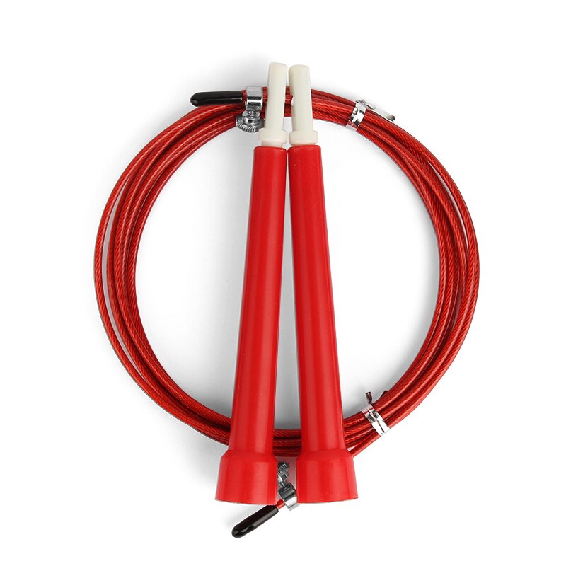 Crossfit Jumping Ropes Cable Steel Workout Training Ropes ABS Handle Adjustable Boxing Sports Exercises for Home: Red