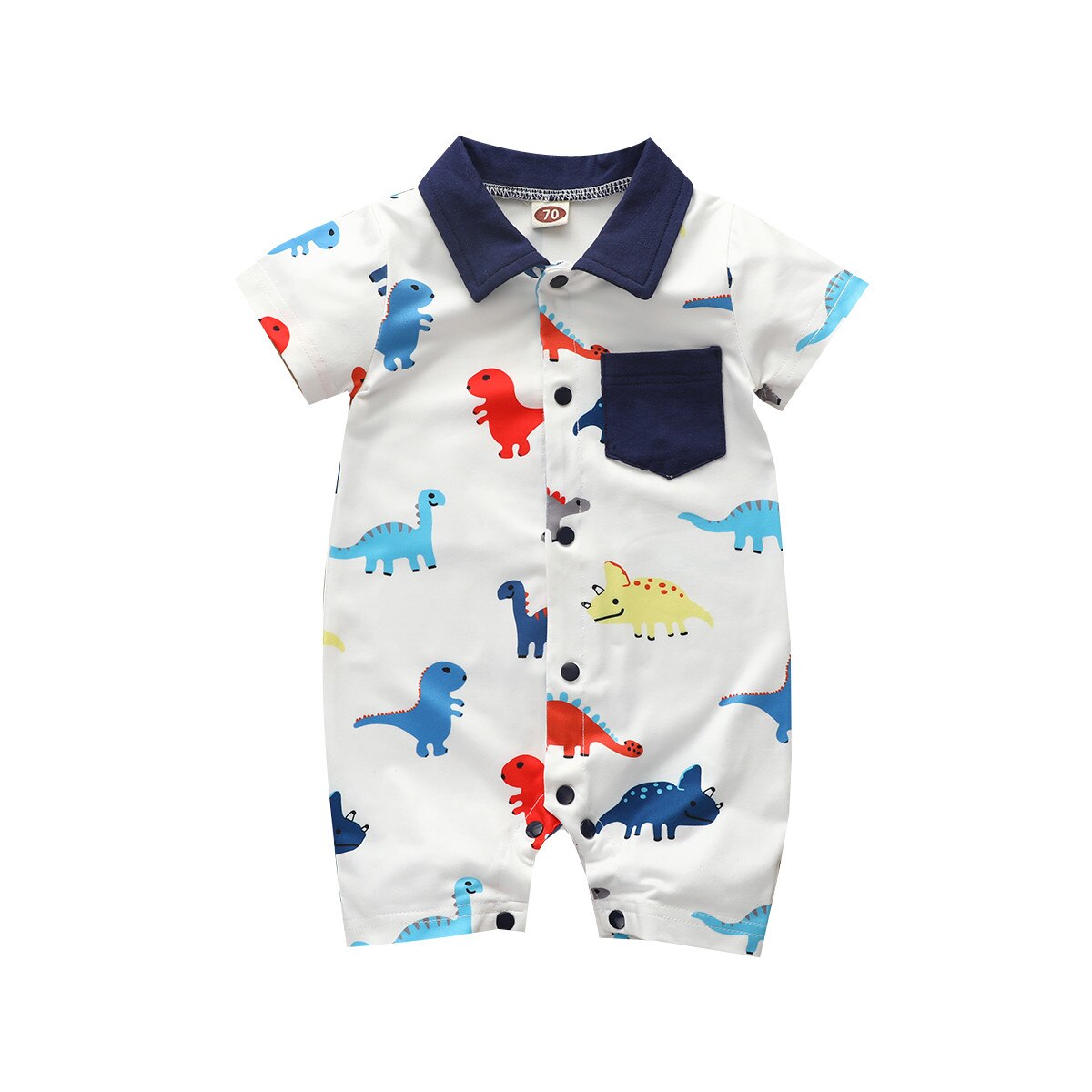 Baby Jongens Kleding Romper Zomer Dinosaurus Romper Jumpsuits Outfits Kleding Korte Mouw Jumpsuits Kid Kleding: 90