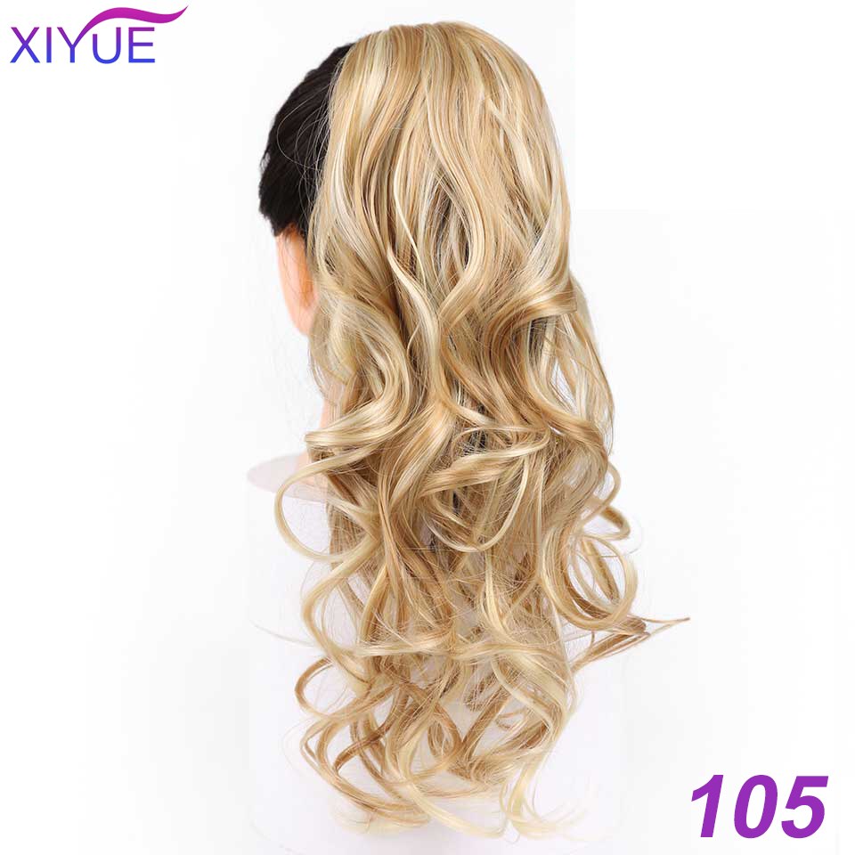 Xiyue Lange Krullend Clip In Haar Staart Valse Haar Paardenstaart Haarstukje Met Haarspelden Synthetisch Haar Pony Tail Hair Extension Voor vrouwen: PT110-105