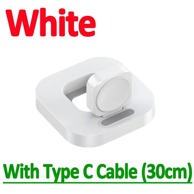 Estación de carga de reloj inalámbrica magnética para Apple Watch Series IWatch S8 Ultra 7 6 5 4 soporte de Base de carga rápida portátil: Morado