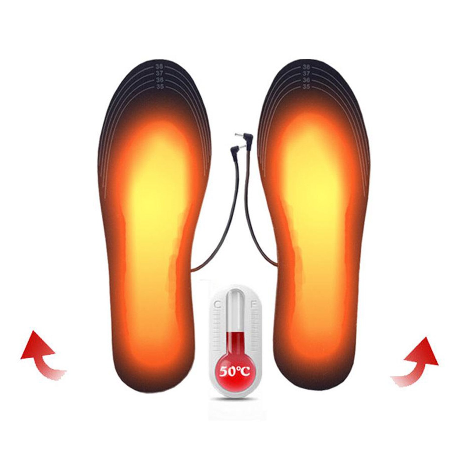 USB Electric Powered Heating Insoles Washable Winter Keep Warm Foot Shoes Insoles Warmer Health Soles Heated Cushion Unisex
