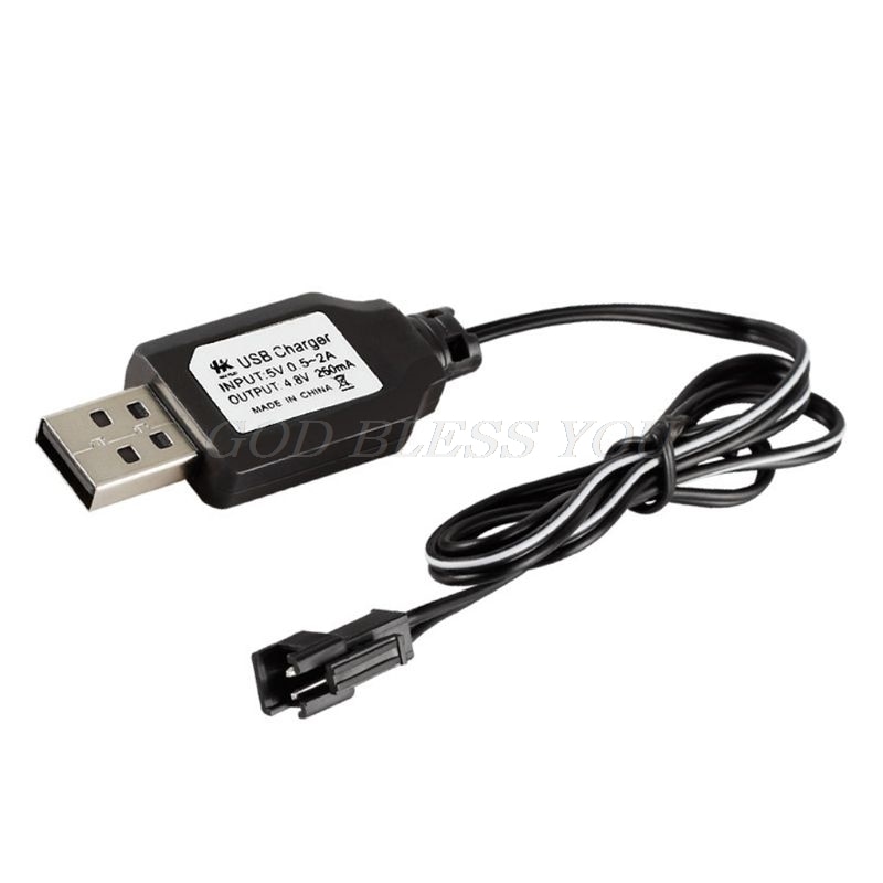 1 Pc Charging Cable Battery USB Charger Ni-Cd Ni-MH Batteries Pack SM-2P Plug Adapter 4.8V 250mA Output Toys Car