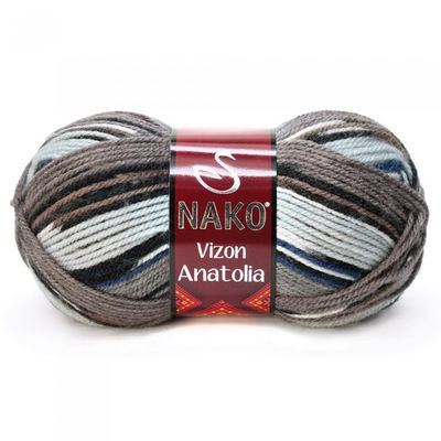 Nako Vizon Anatolia Yarn Dıy Knitting Rope Yarn Multicolor Shawl Cardigan Scarf beanie colored rope Soft 100% Premium Acrylic: 80788