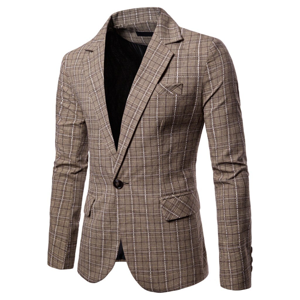 Mens Checkered Suit Custom Made Men Suit Jackets Tailored Casual Men Suits Blazer Loose Male Suits Casual Blazers Men
