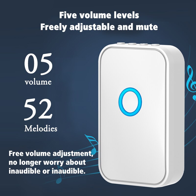 CACAZI Rechargeable PIR Motion Detector Infrared Security Wireless Alarm Doorbell Store Welcome Home Induction Doorbell