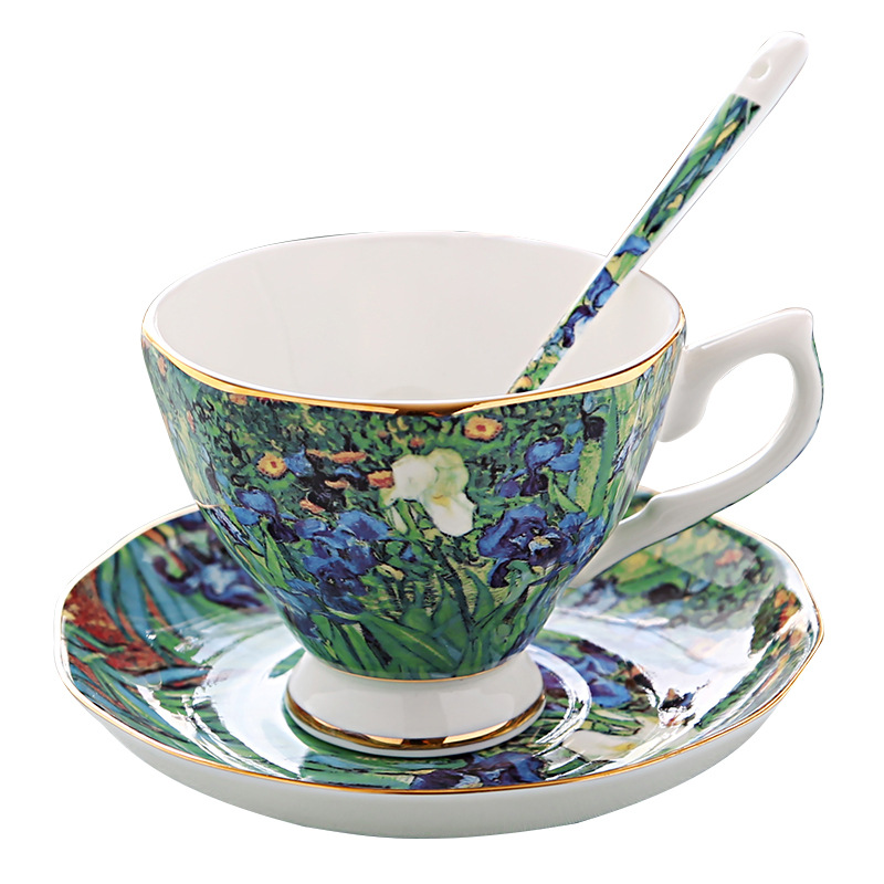 The Van Gogh Art Painting Coffee Mugs The Starry Night Sunflowers The Sower Irises Saint-Remy Coffee Tea Cups: B