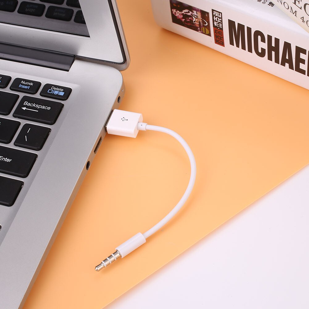 3.5mm Jack naar USB 2.0 Data Sync Charger Transfer Audio Adapter Kabel snoer voor Apple iPod Shuffle 3rd/ 4th/5th/6th/7th