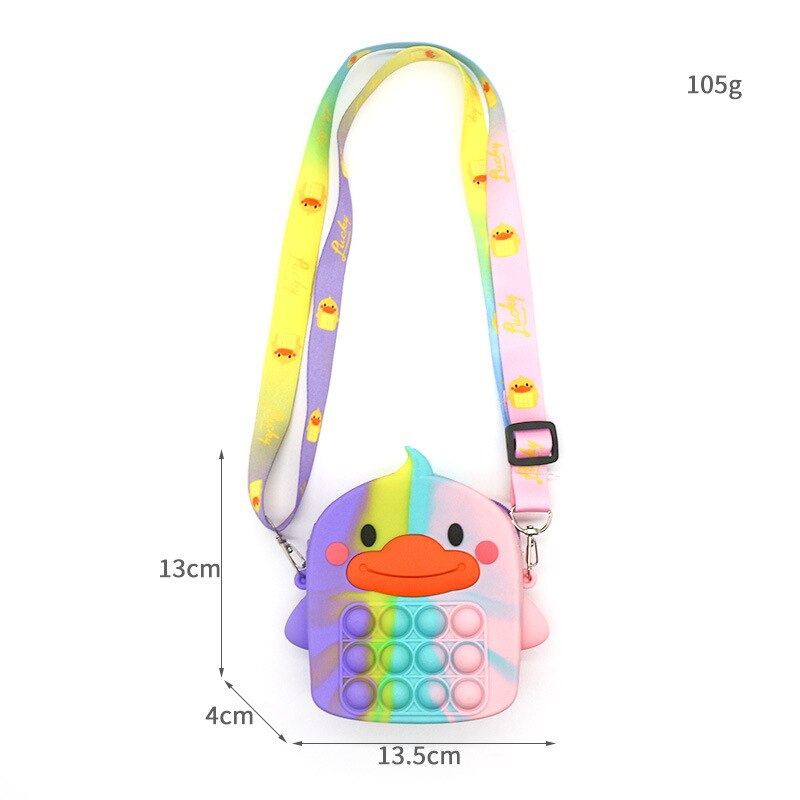 New little yellow duck pop it kawaii cute toy shoulder bag lalafanfan squishy anti-stress relieve squeeze toy for children
