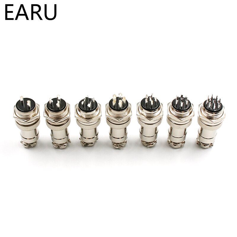 1Set GX20 Aviation Connector Plug Socket Circular Connector 2 3 4 5 6 7 8 9 10 12 13 14 15 Pin M19 19mm Cable Wire Male Female