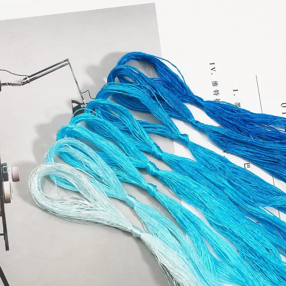8 ovillos de hilo de seda de morera, hilo de bordar, hilos de punto de cruz, hilos de joyería tejidos de seda de China, Kits de costura DIY