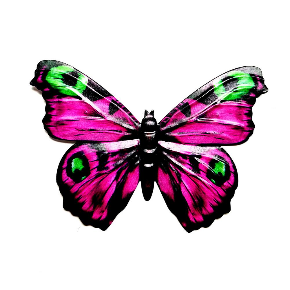 3D Metal Butterfly Decor Inspirational Wall Decor Sculpture: Pink