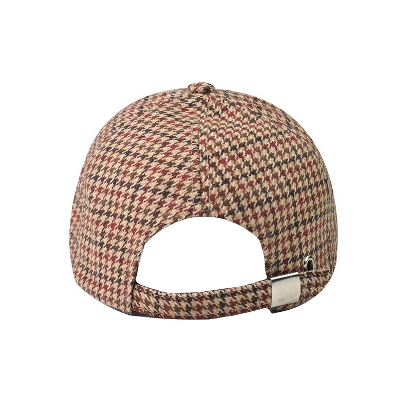 Frühlings-baseballkappe für damen und herren, sommer-sonnenhut aus filz mit hahnentrittmuster, trucker-snapback-kappe, lässige studentenkappe