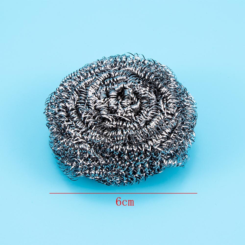 6PCS Metal Mesh Kitchen Super Detergent Cleaning Tool Degreasing Pot Decontamination Brush Magic Cleaner Steel Wool Pads Scourer