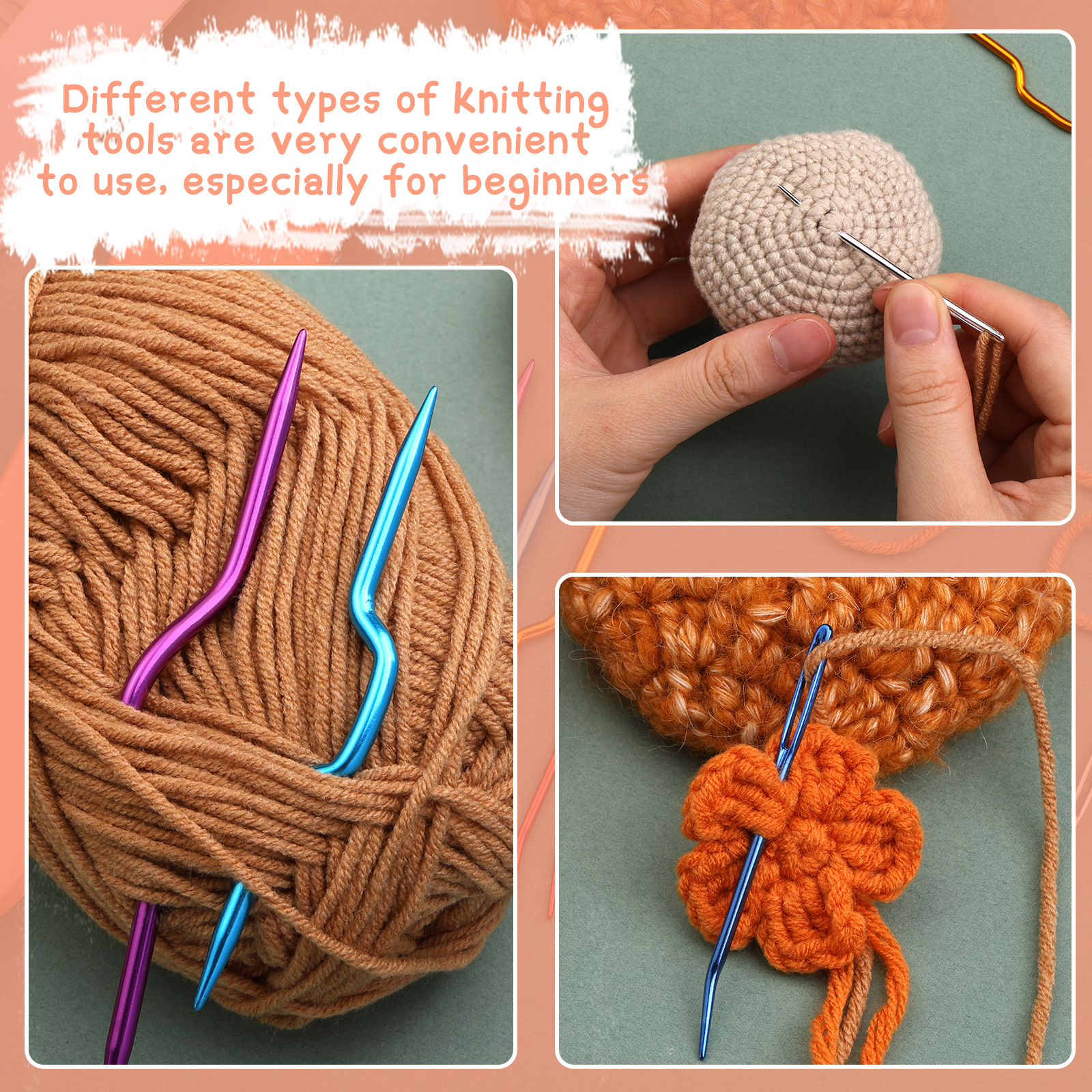 IMZAY – ensemble de tricot au Crochet, avec aiguille émoussée à gros yeux, boîte de rangement d'aiguilles à repriser, Kit d'aiguilles de tapisserie d'aiguilles à fil