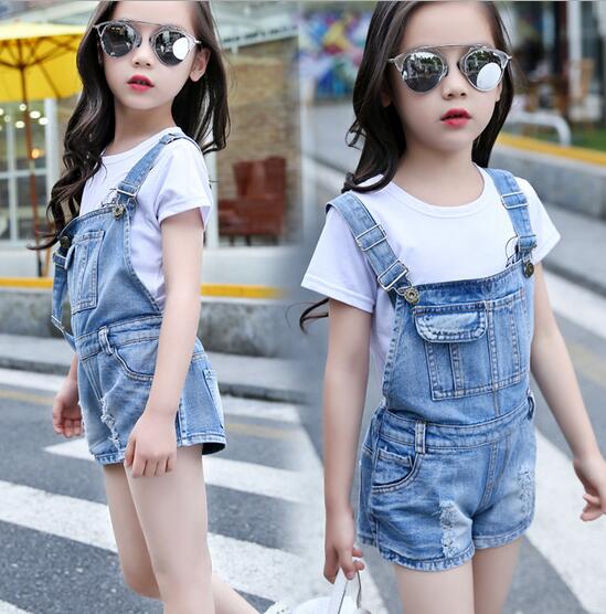 ropa de verano para niños, monos para niñas, vaquero liso para niñas, pantalones vaqueros para Niñas Grandes, pantalones cortos informales para niños, monos