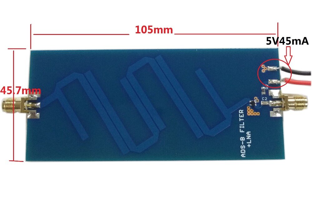 ADS-B 1090 MHz HF-Verstärker 38 DB Gain LNA – Rauscharmer Filter Für Flugzeug-Empfang, SMA-Anschluss
