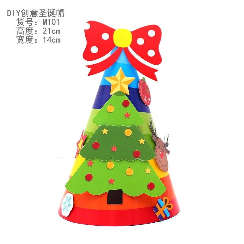 Stijl Papier Kerstmuts Party Accessoires Kinderen Kleuterschool Handgemaakte Lijm Diy Christmas: Paper Hat Christmas Tree