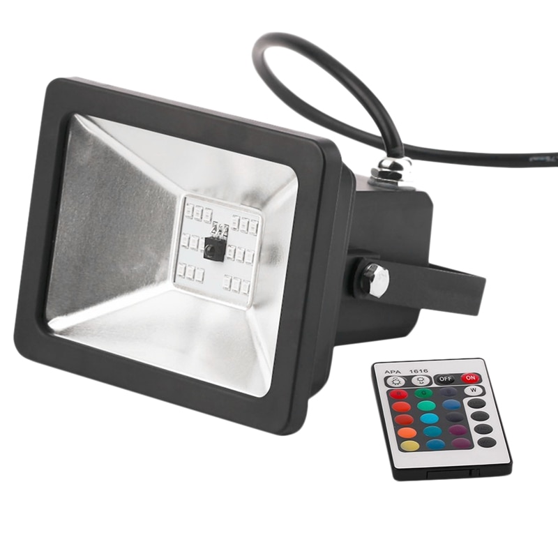 RGB LED Flood Lights 10W Color Changing Spotlight with Remote Control Wall Washer Light 16 Colors 4 Modes Dimmable: Default Title