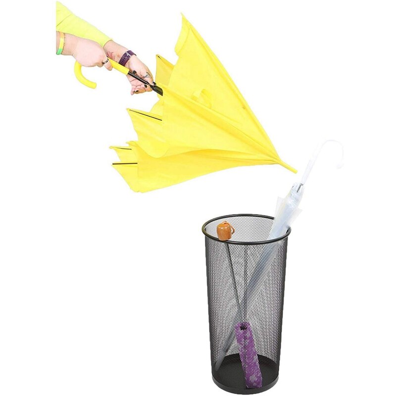 Umbrella Rack Stand for Canes Walking Sticks Umbrellas, Black Umbrella Rack Storage Bucket Umbrellas