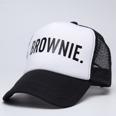 Blondie brownie baseball caps trucker mesh cap kvinder til veninder hendes kasketter bill hip-hop snapback hat gorras: Brownie hvid