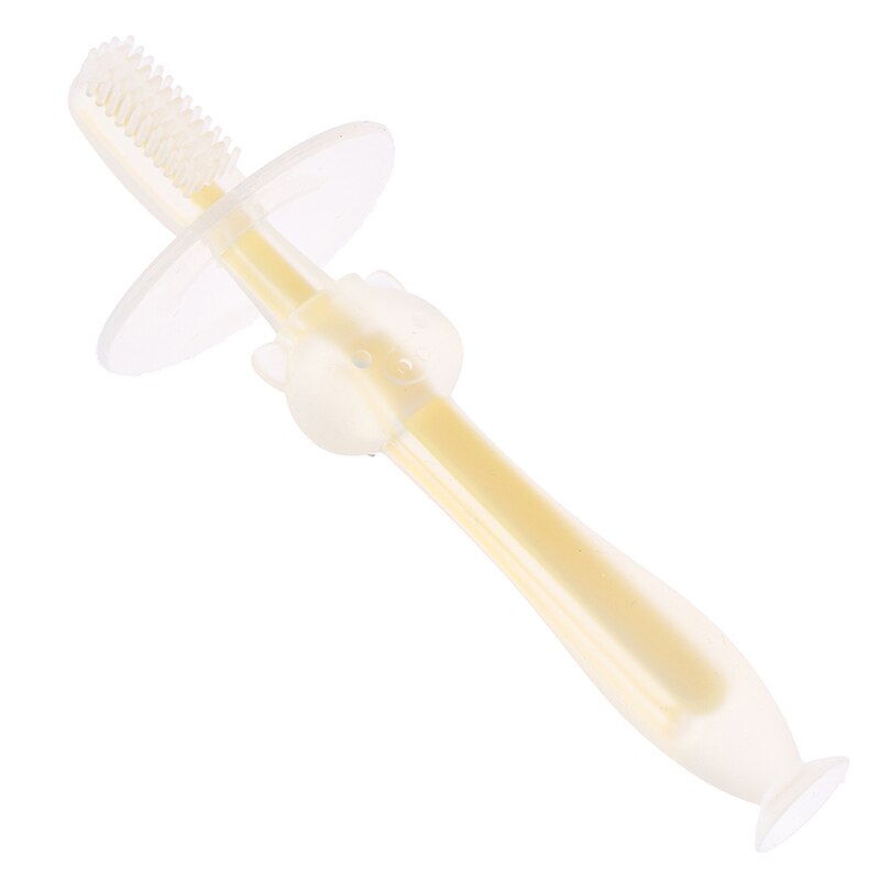 Morbido silicone di alta Qualità Spazzolino Da Denti E Sicuro per L'ambiente Del bambino Teether Dentizione Anello Bambini Massaggiagengive Bambini Da Masticare: giallo